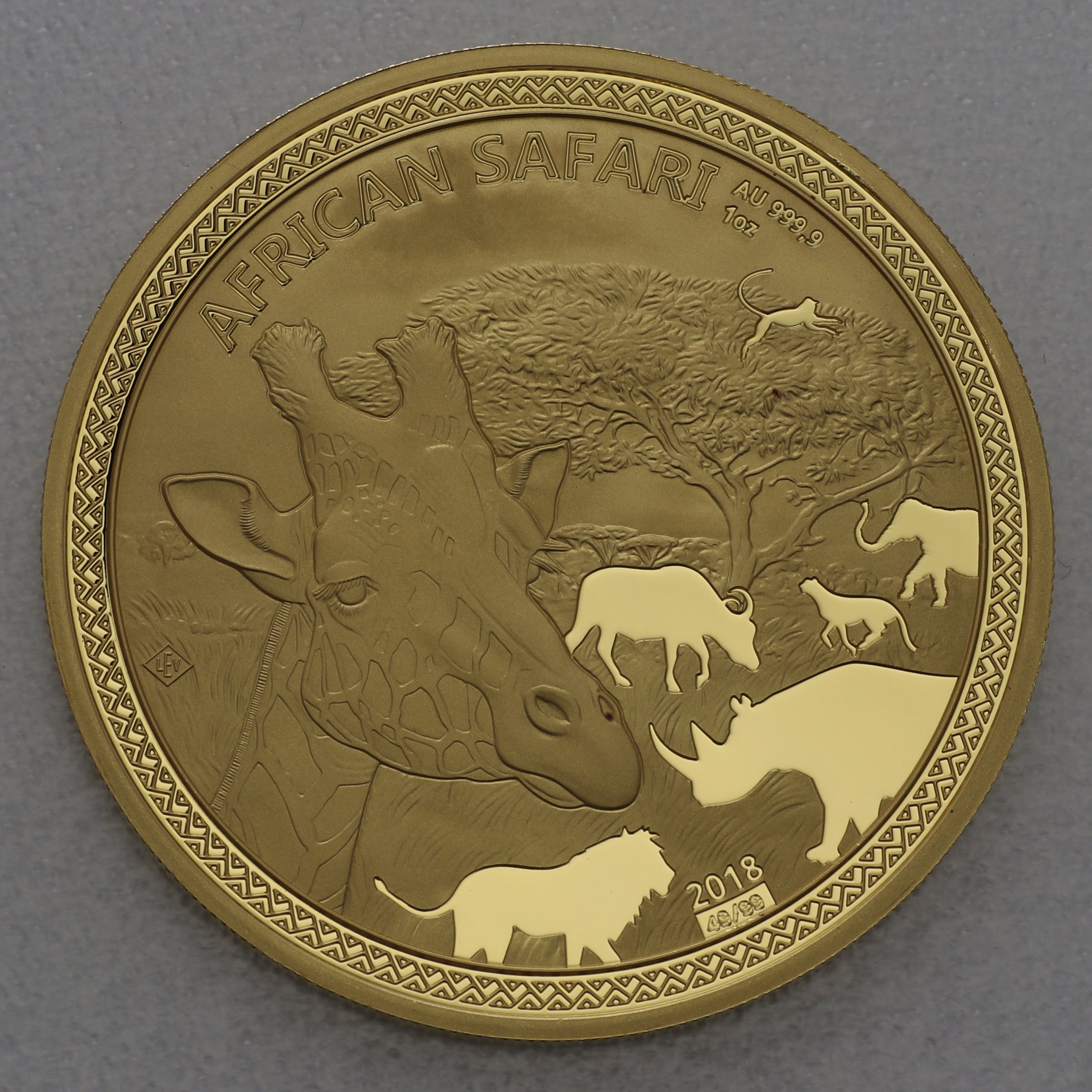 Goldmünze 1oz "Giraffe" 2018 African Safari (Tschad) - Hauptansicht