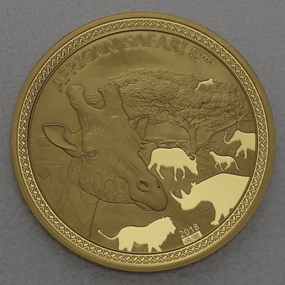 Goldmünze 1oz "Giraffe" 2018 African Safari (Tschad) - Miniaturansicht 1