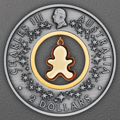 Silbermünze 2oz "Gingerbread Christmas" 2026 (AF/koloriert) (Australien) - Miniaturansicht 2
