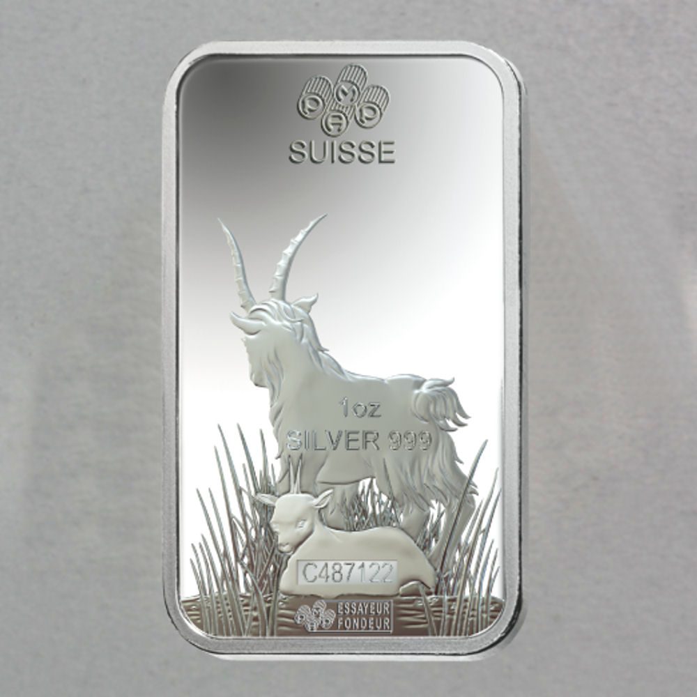 Silberbarren 1oz "Ziege 2015" Lunar PAMP - Detailansicht 3