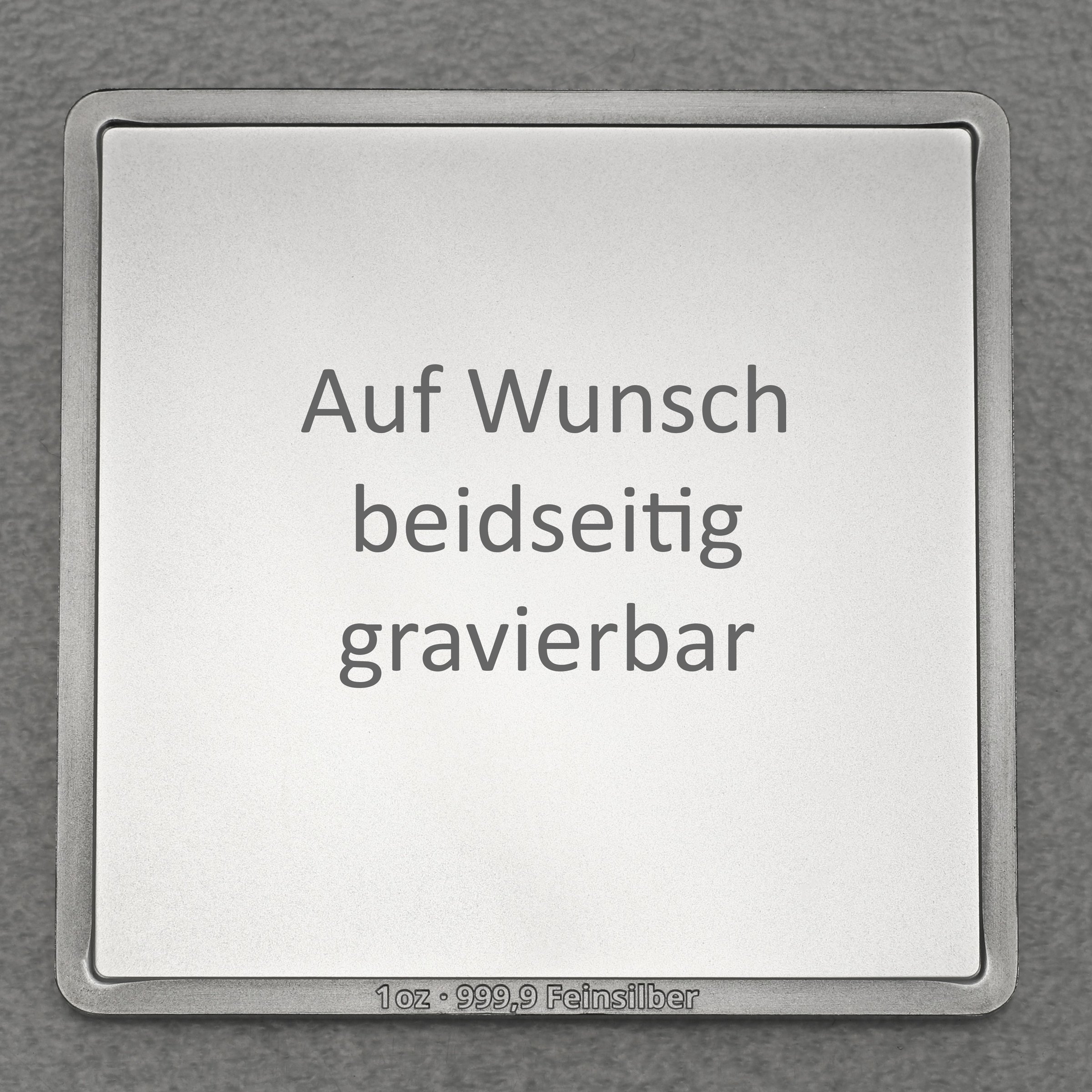 Silberbarren 1oz "Blanko, quadratisch" gravierbar - Detailansicht 2