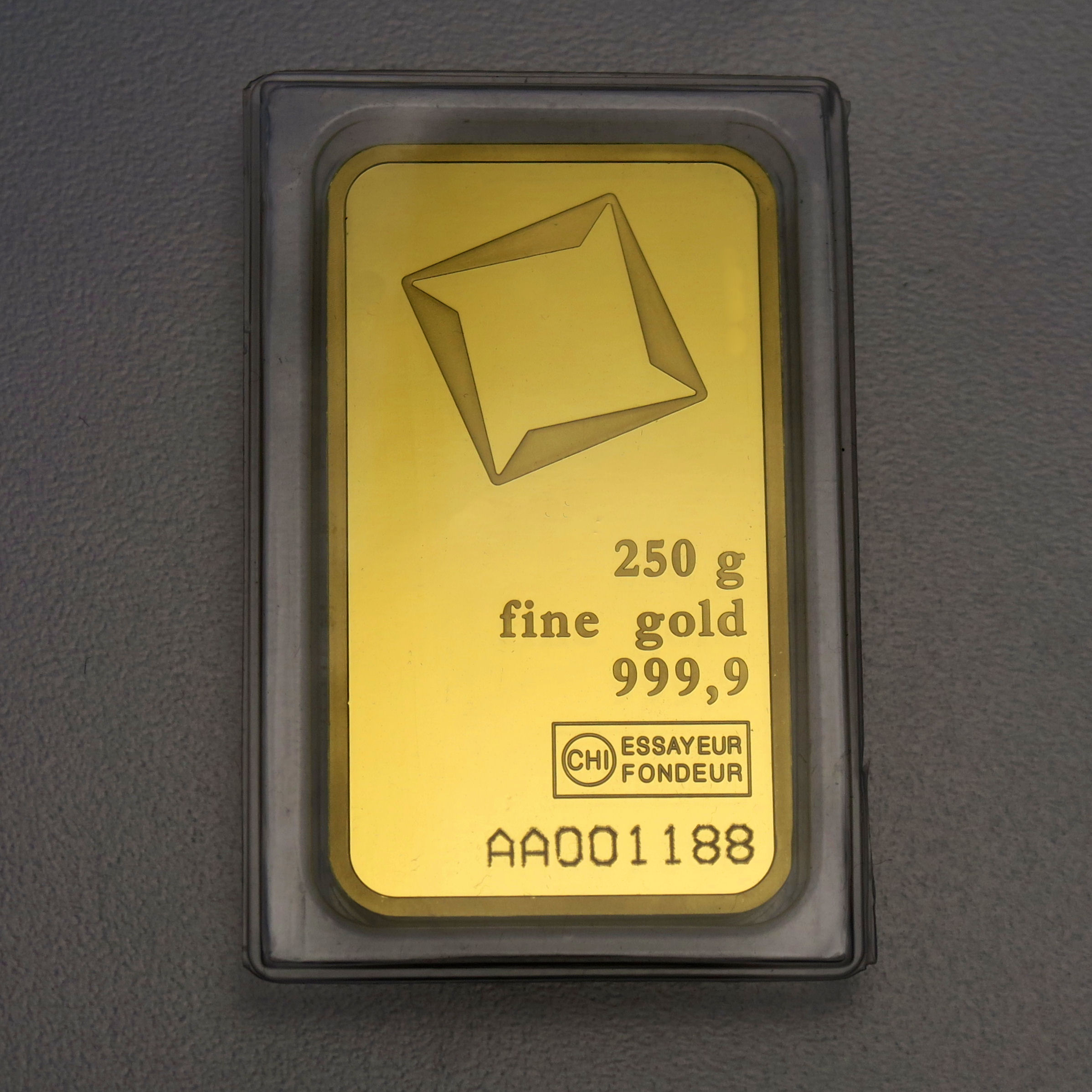 Goldbarren 250g VALCAMBI geprägt - Detailansicht 3