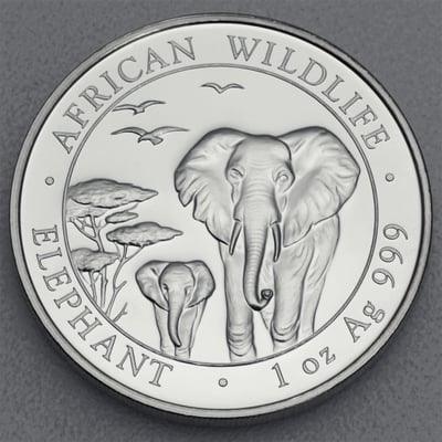 Silbermünze 1oz "Elefant" 2015 African Wildlife diff. (Somalia) - Miniaturansicht 1