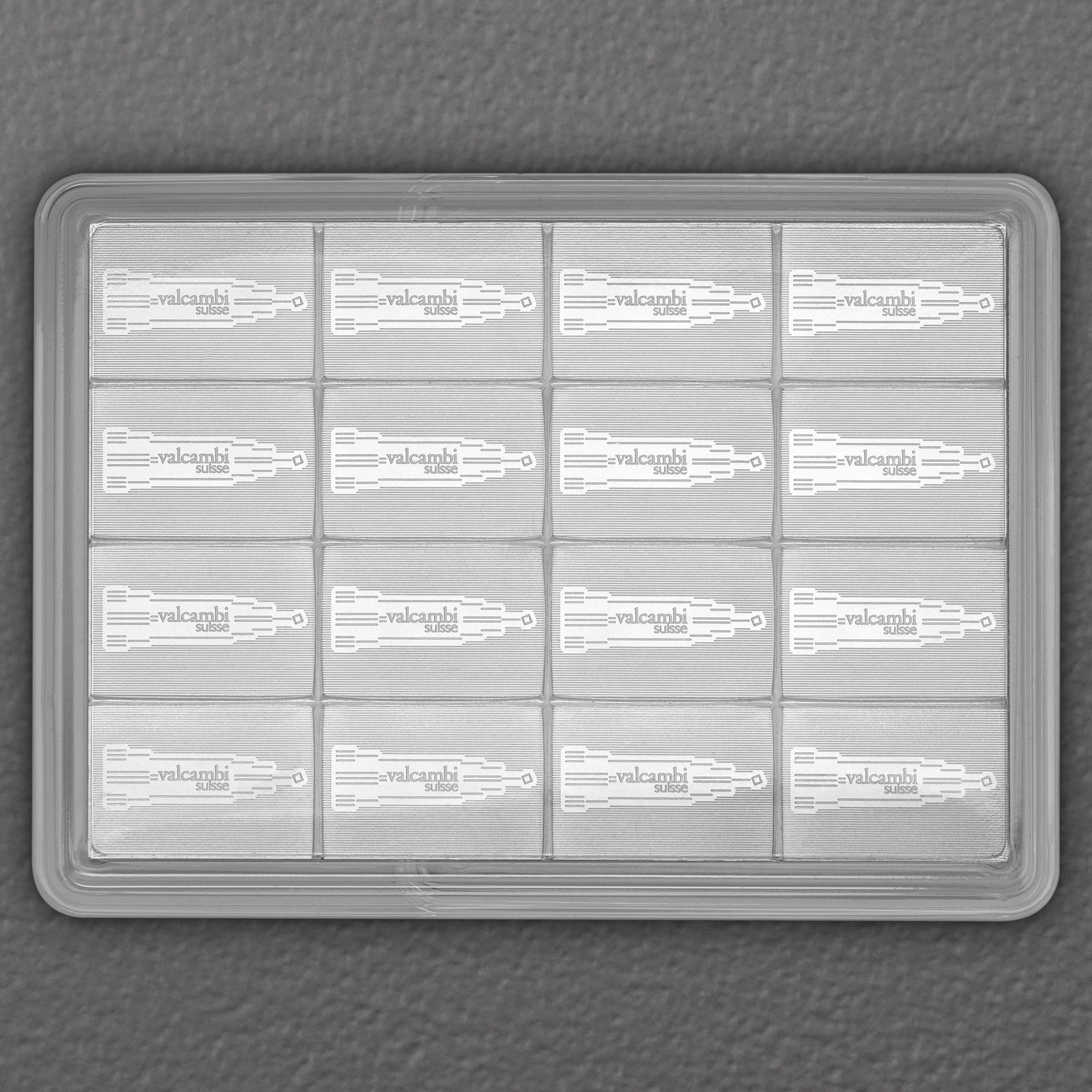 Silbertafel 16 x 1/4oz VALCAMBI "Skyline" CombiBar - Detailansicht 1