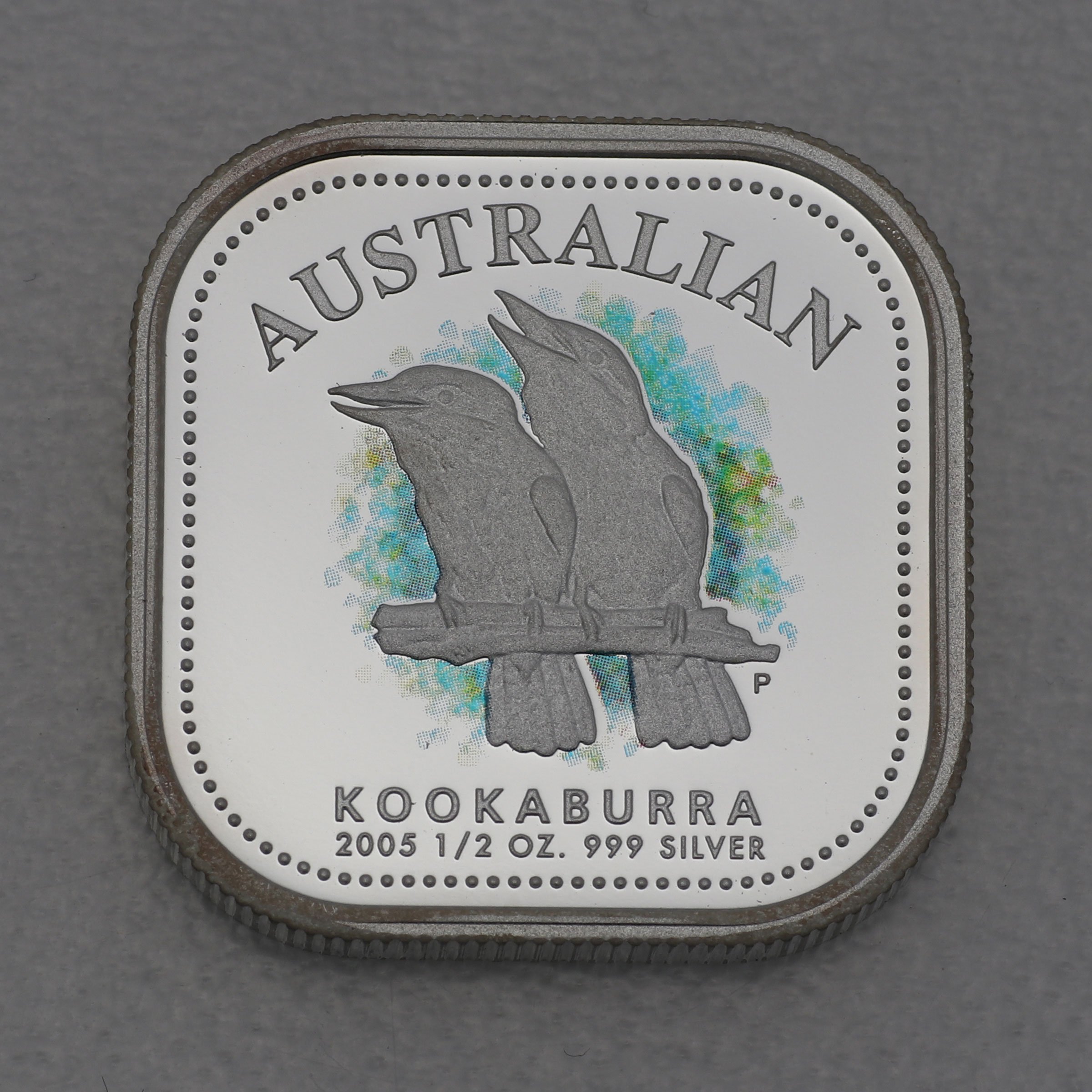Silbermünze 1/2oz "Kookaburra" 2005 Square Coloured Proof Coin (Australien) - Hauptansicht