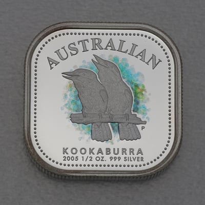 Silbermünze 1/2oz "Kookaburra" 2005 Square Coloured Proof Coin (Australien) - Miniaturansicht 1