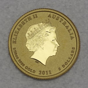 Goldmünze 1/20oz "Hase" 2011 (koloriert) Lunar II – Year of the Rabbit (Australien) - Miniaturansicht 2
