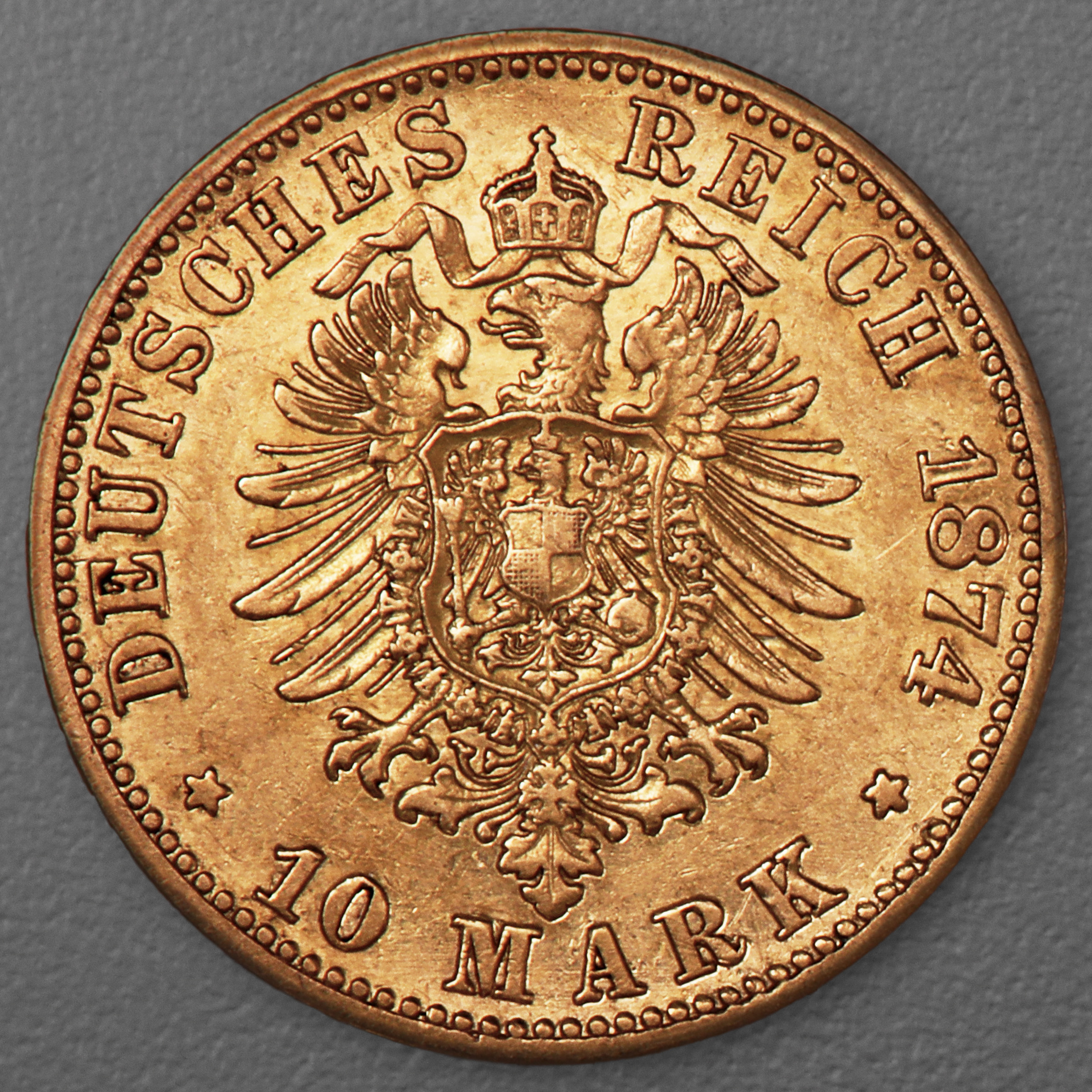 Goldmünze 10 Mark "Wilhelm I." 1874-A J.245 (Preußen) - Detailansicht 1
