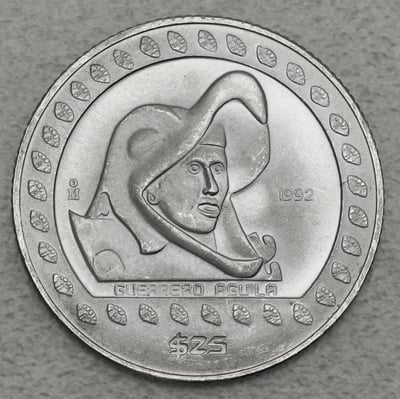 Silbermünze 1/4oz "Guerrero Aguila" 1992 Präkolumbische Kulturen – Azteken (Mexiko) - Miniaturansicht 1
