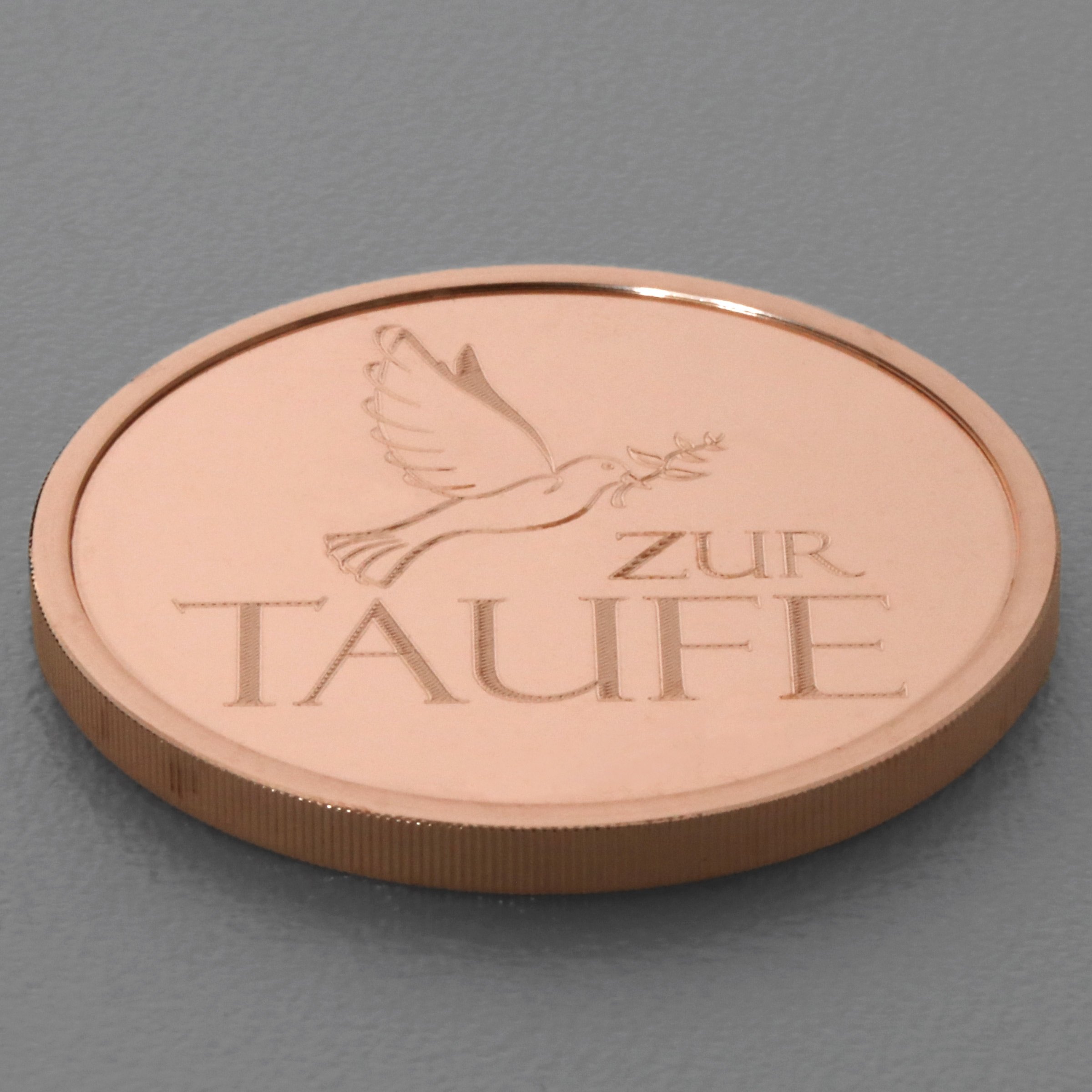 Kupfermedaille "Zur Taufe" Gravurmedaille - Detailansicht 2