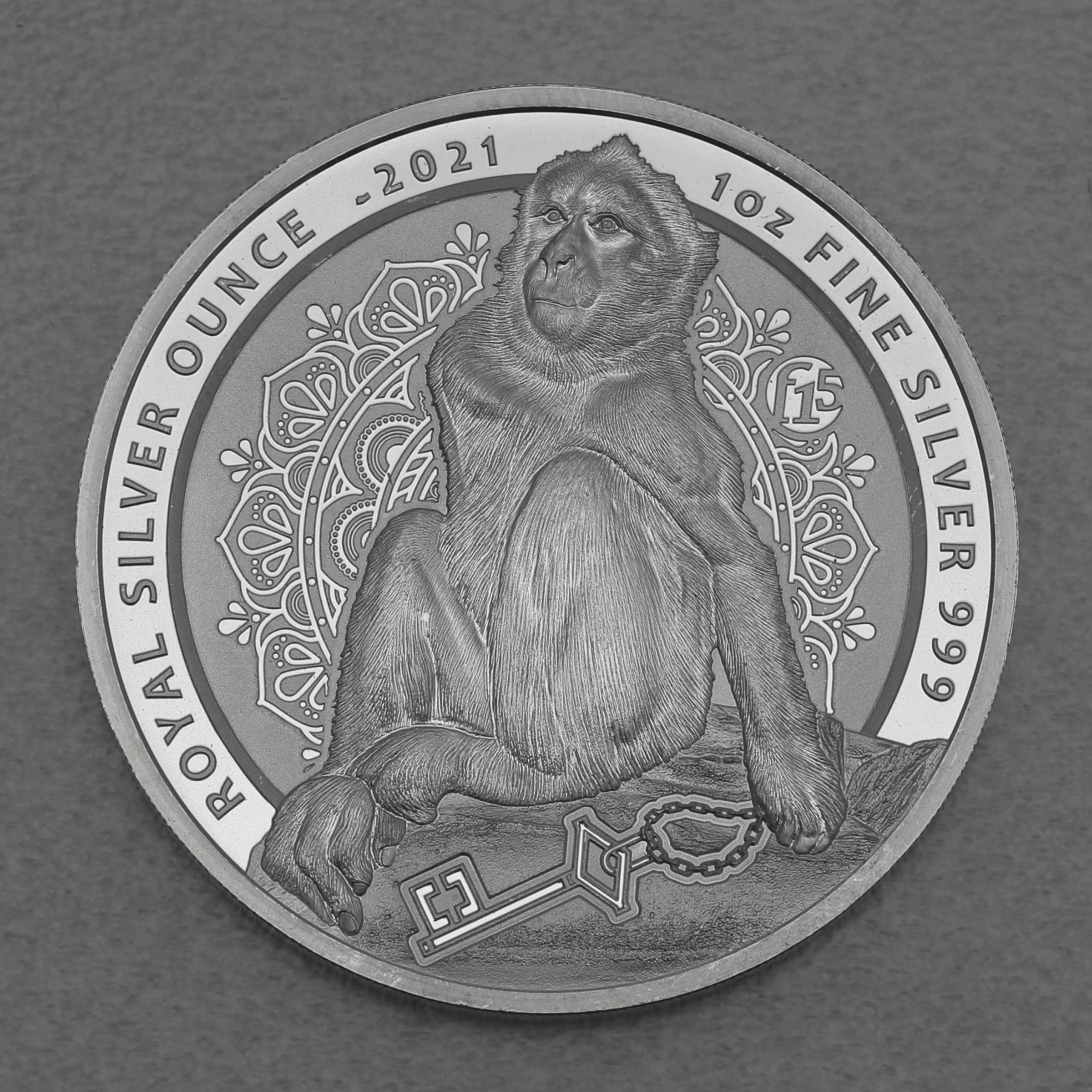 Silbermünze 1oz "Berberaffe" 2021 (Gibraltar) - Hauptansicht
