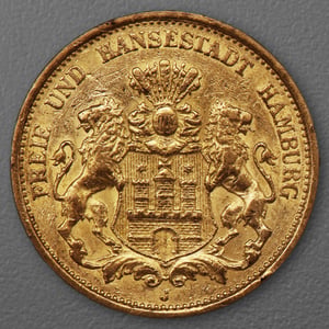 Goldmünze 20 Mark "Stadtwappen Hamburg" 1895-J J.212 (Hamburg) - Hauptansicht