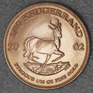 Goldmünze 1/10oz "Krügerrand" 2002 (Südafrika) - Hauptansicht