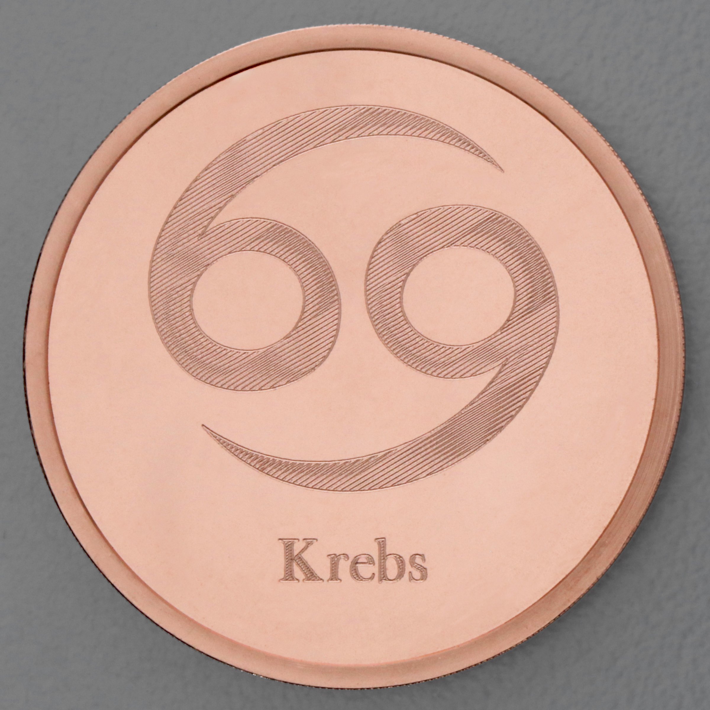 Kupfermedaille "Sternzeichen Krebs" Gravurmedaille - Hauptansicht