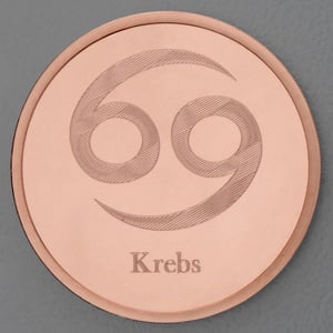 Kupfermedaille "Sternzeichen Krebs" Gravurmedaille - Hauptansicht