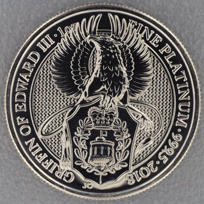 Platinmünze 1oz "Griffin of Edward III." 2018 The Queen s Beasts (Großbritannien) - Miniaturansicht 1