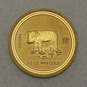 Goldmünze 1/2oz "Schwein" 2007 Lunar I – Year of the Pig (Australien) - Hauptansicht