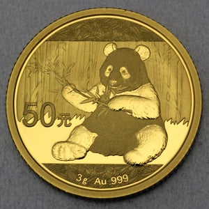 Goldmünze 3g "Panda" 2017 (China) - Miniaturansicht 1