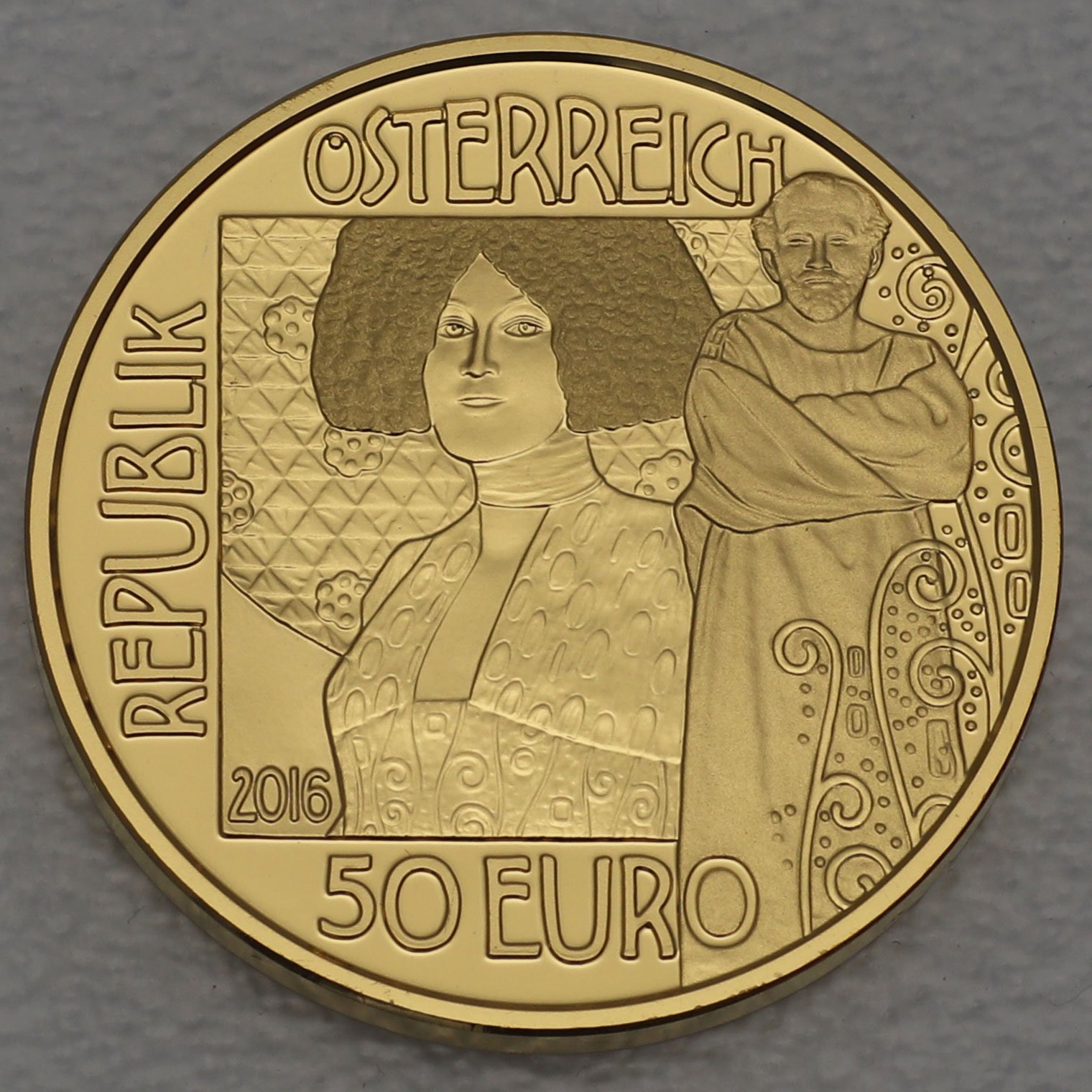 Goldmünze 50 Euro "Der Kuss" 2016 (PP) Klimt und seine Frauen (Österreich) - Hauptansicht