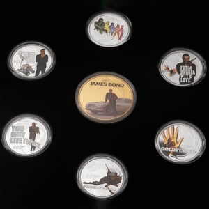 Silbermünzen 1oz + 6 x 1/2oz "Sean Connery" 2024 (PP/kol./verg.) Set – 7-teilig James Bond (Tuvalu) - Hauptansicht