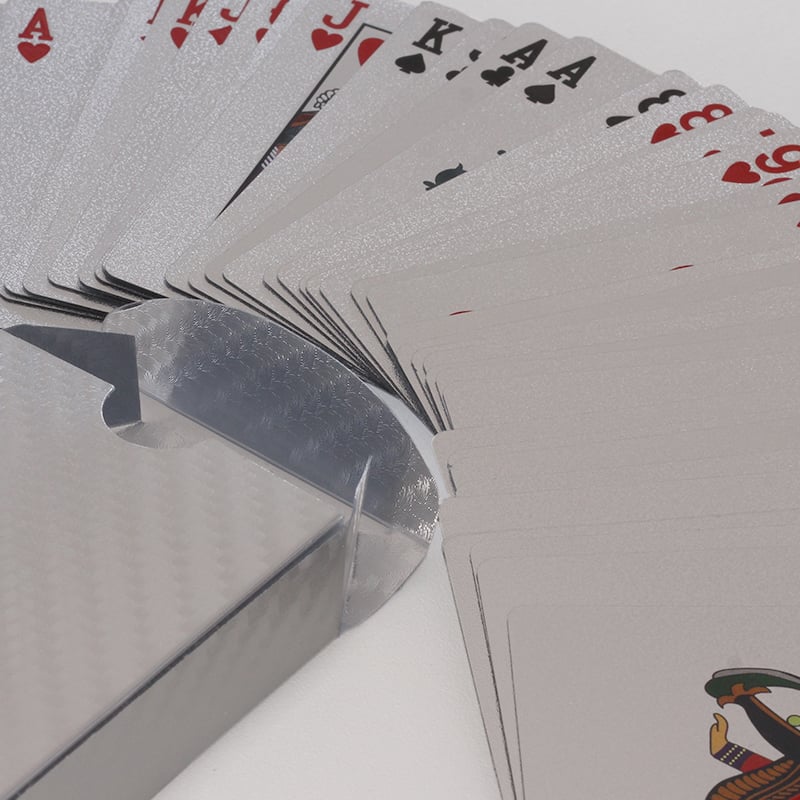 Spielkarten silberfarben Set 54 Karten - Detailansicht 1