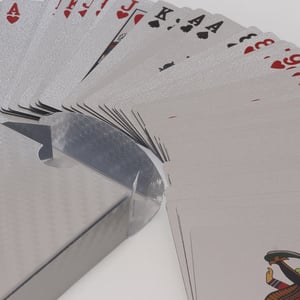 Spielkarten silberfarben Set 54 Karten - Miniaturansicht 2