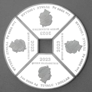 Silbermünzen 4x 1oz "Hase" 2023 (PP/koloriert) Set – 4-teilig Quadrant (Tuvalu) - Miniaturansicht 2
