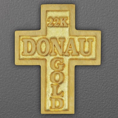 Goldanhänger "Kreuz aus Donaugold" (Naturgold) - Hauptansicht