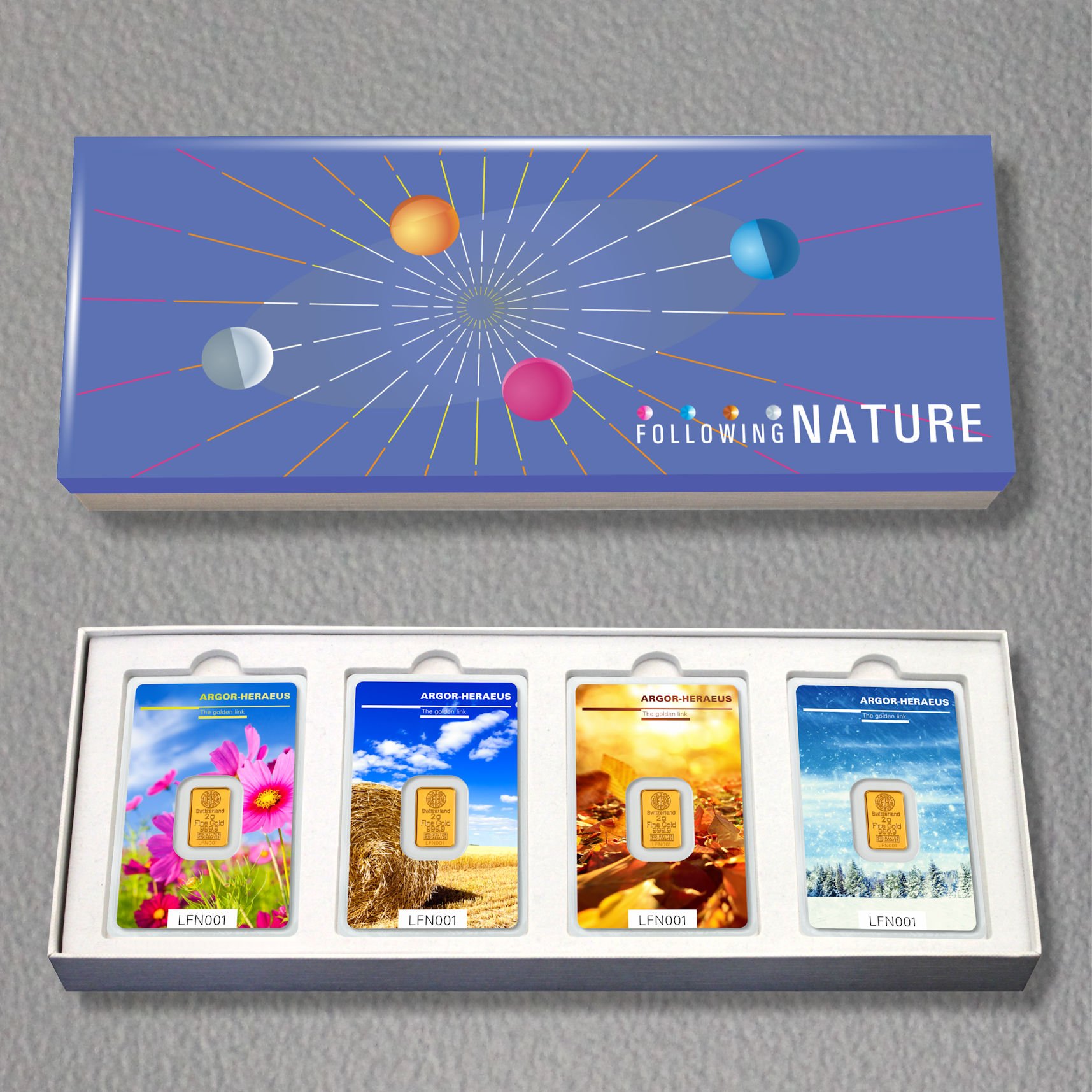 Goldbarren (4x 2g) "Following Nature" ARGOR - Hauptansicht