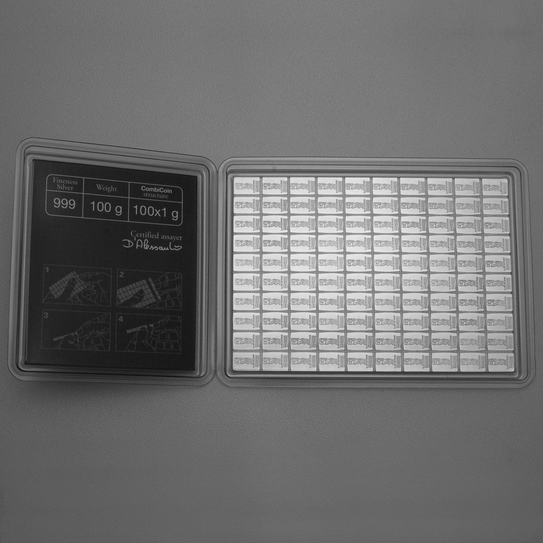 Münztafel 100 x 1g Ag "CombiCoin" (Cook Islands) - Detailansicht 1