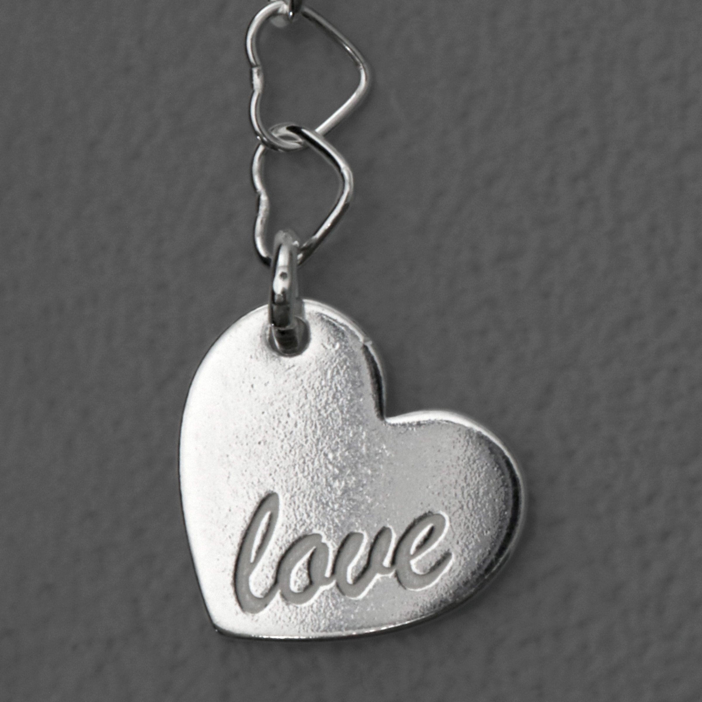 Silber-Fußkette 925er "Herz LOVE" (Sterling) - Detailansicht 1