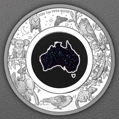 Silbermünze 1oz "Matrix-Opal" 2026 (PP) Great Southern Land – Nocturnal (Australien) - Hauptansicht