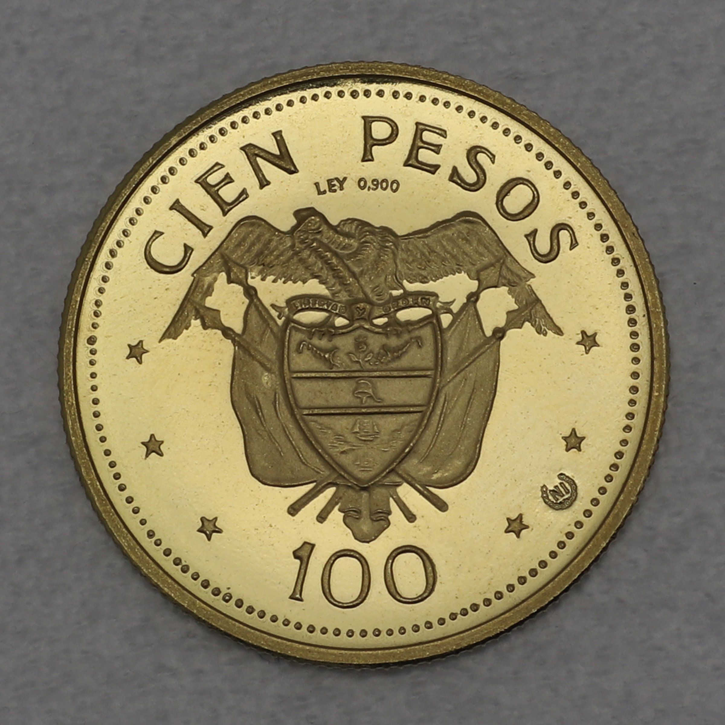 Goldmünze "100 Pesos" 1968 (Kolumbien) - Hauptansicht