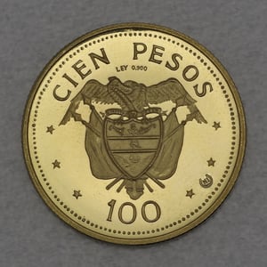 Goldmünze "100 Pesos" 1968 (Kolumbien) - Miniaturansicht 1
