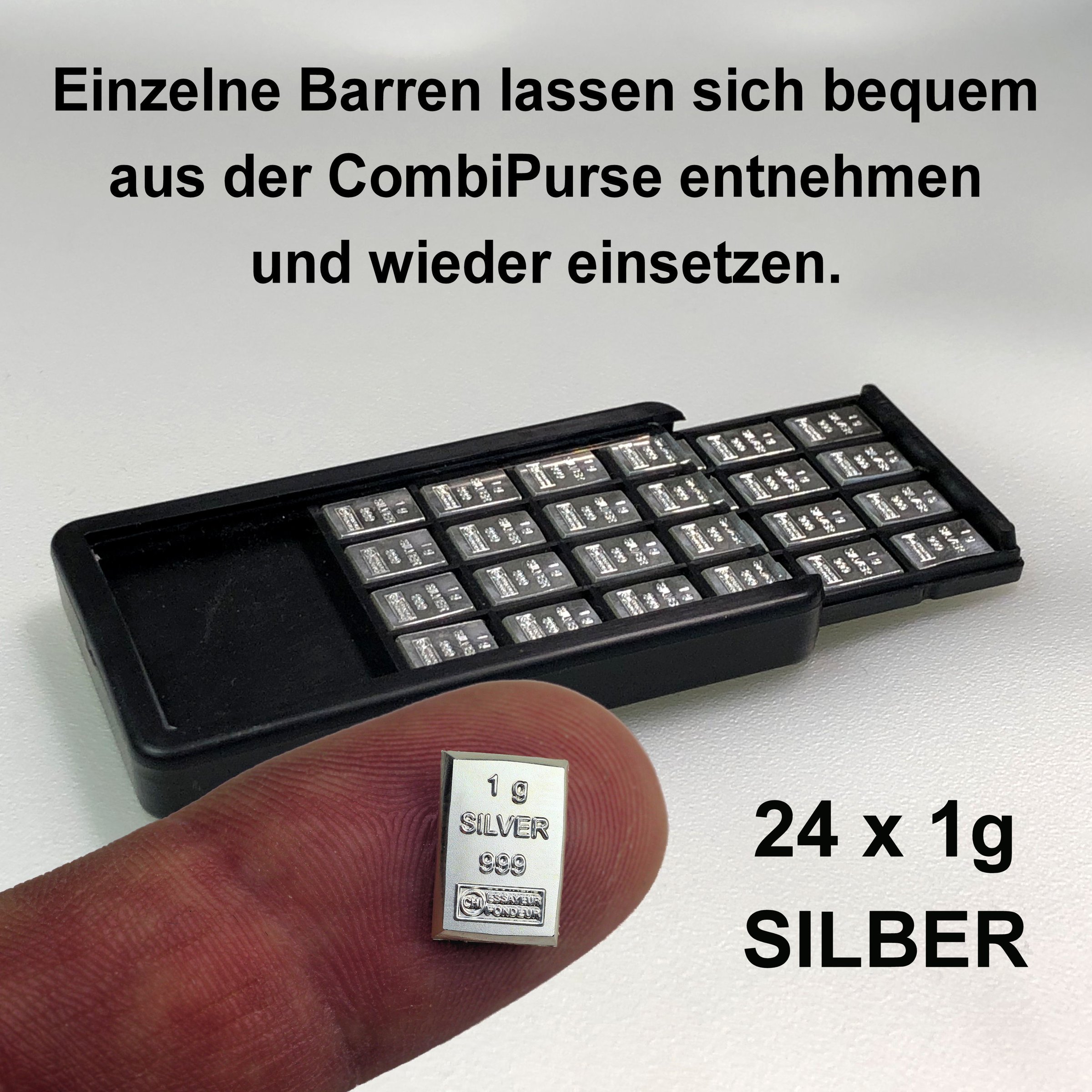 Silber-Box (24x1g Ag) "CombiPurse" Edelmetall-Set - Detailansicht 4