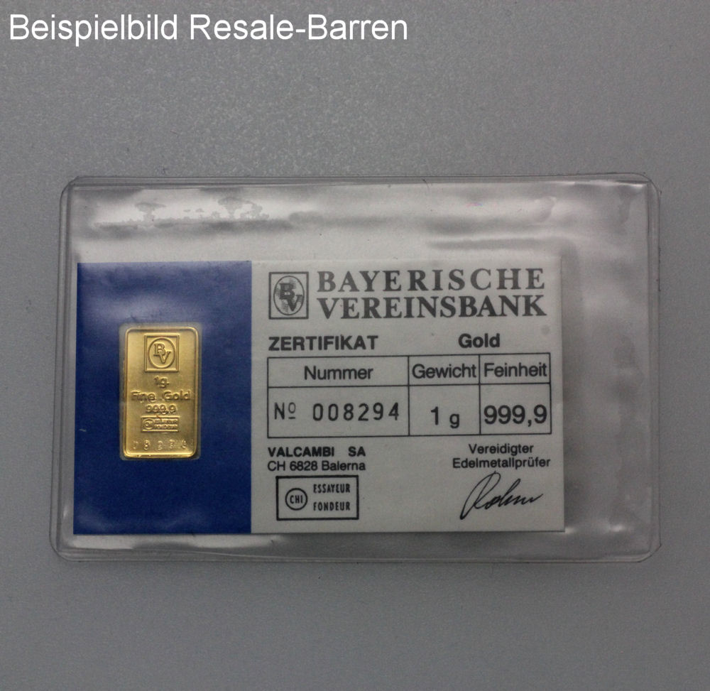 Goldbarren 1g "Resale" (div. Hersteller) - Detailansicht 5
