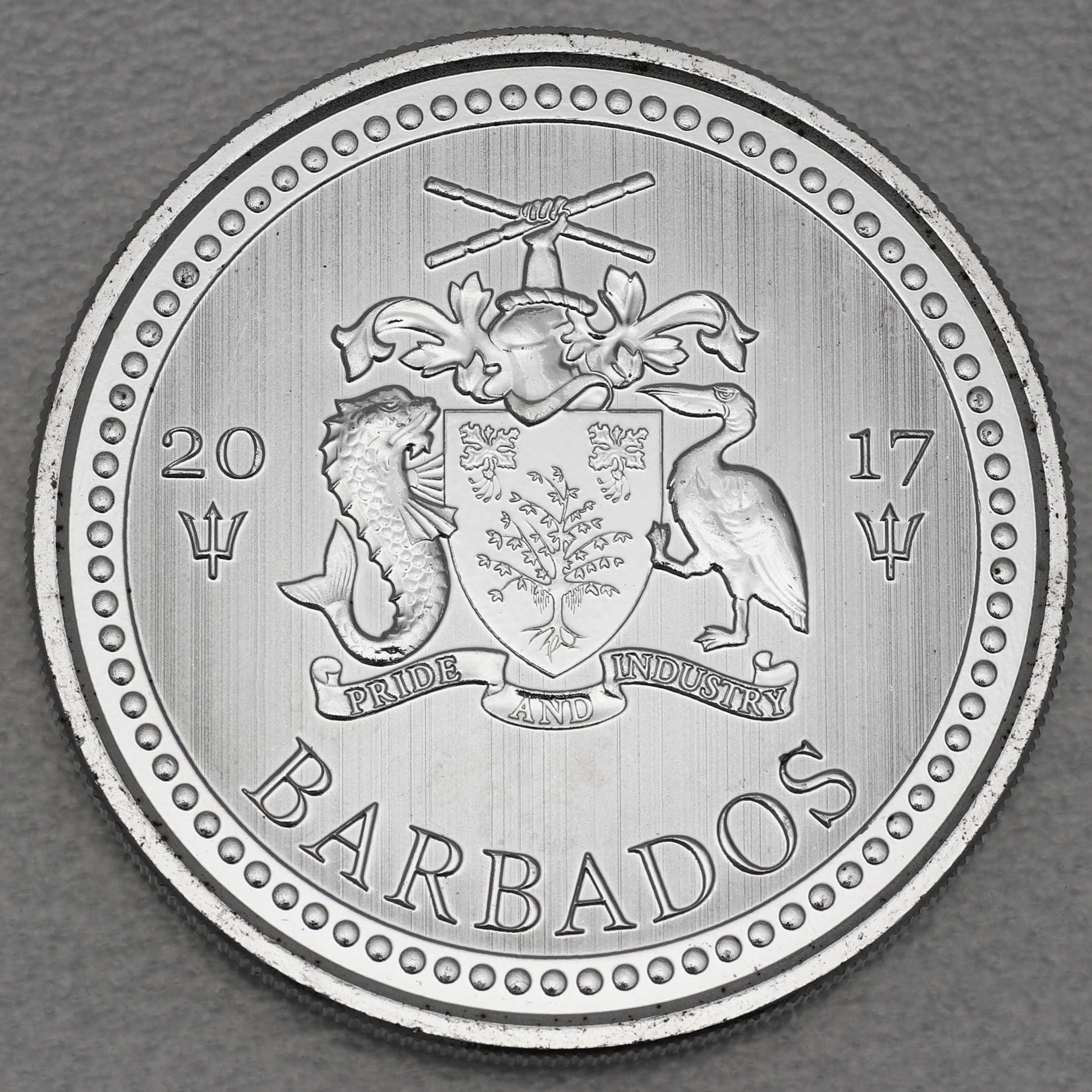 Silbermünze 1oz "Trident / Dreizack" 2017 (Barbados) - Detailansicht 1