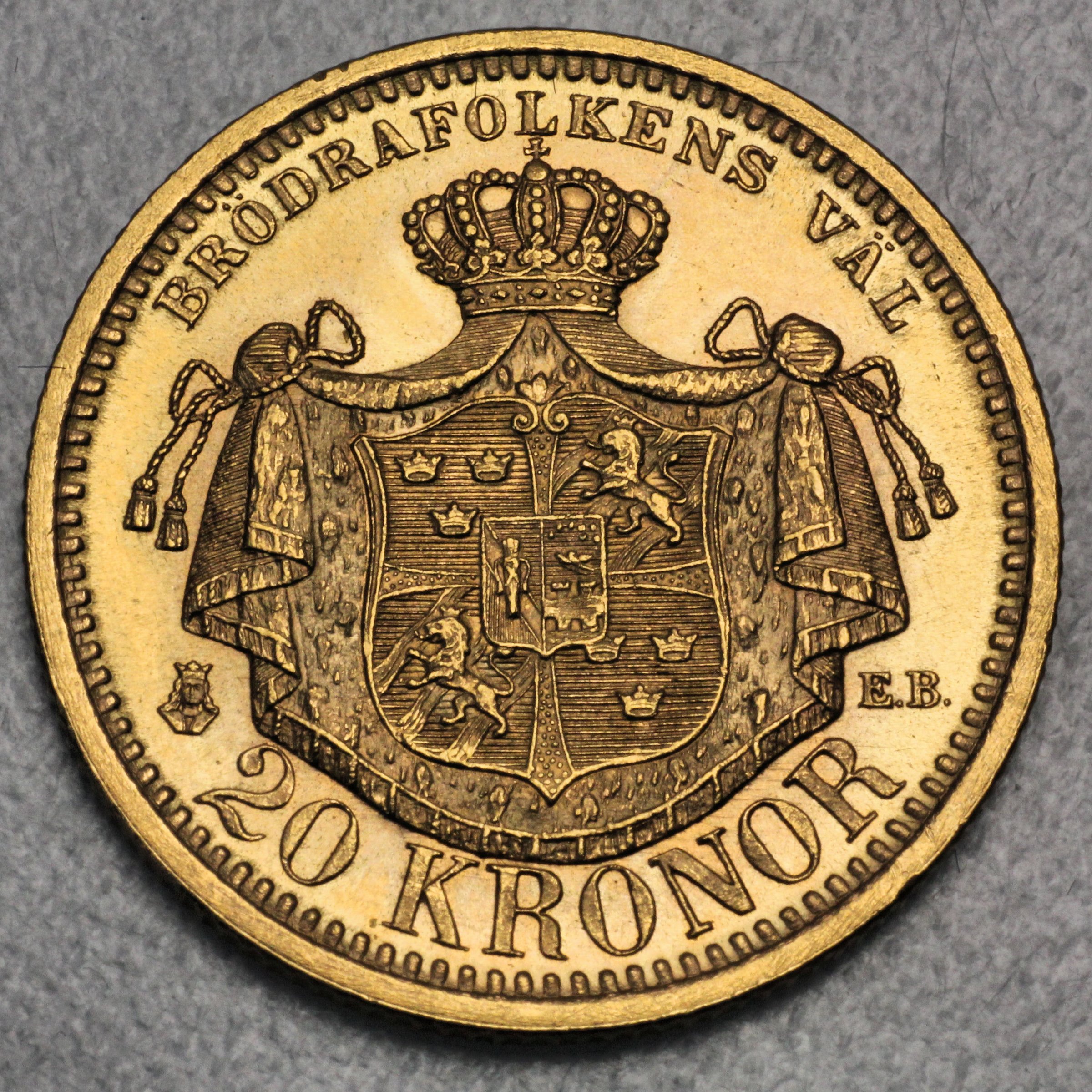 Goldmünze 20 Kronor "Oscar II" (Schweden) - Detailansicht 5