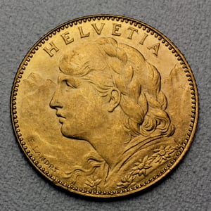 Goldmünze 10 SFR "Vreneli" (Schweiz) - Hauptansicht