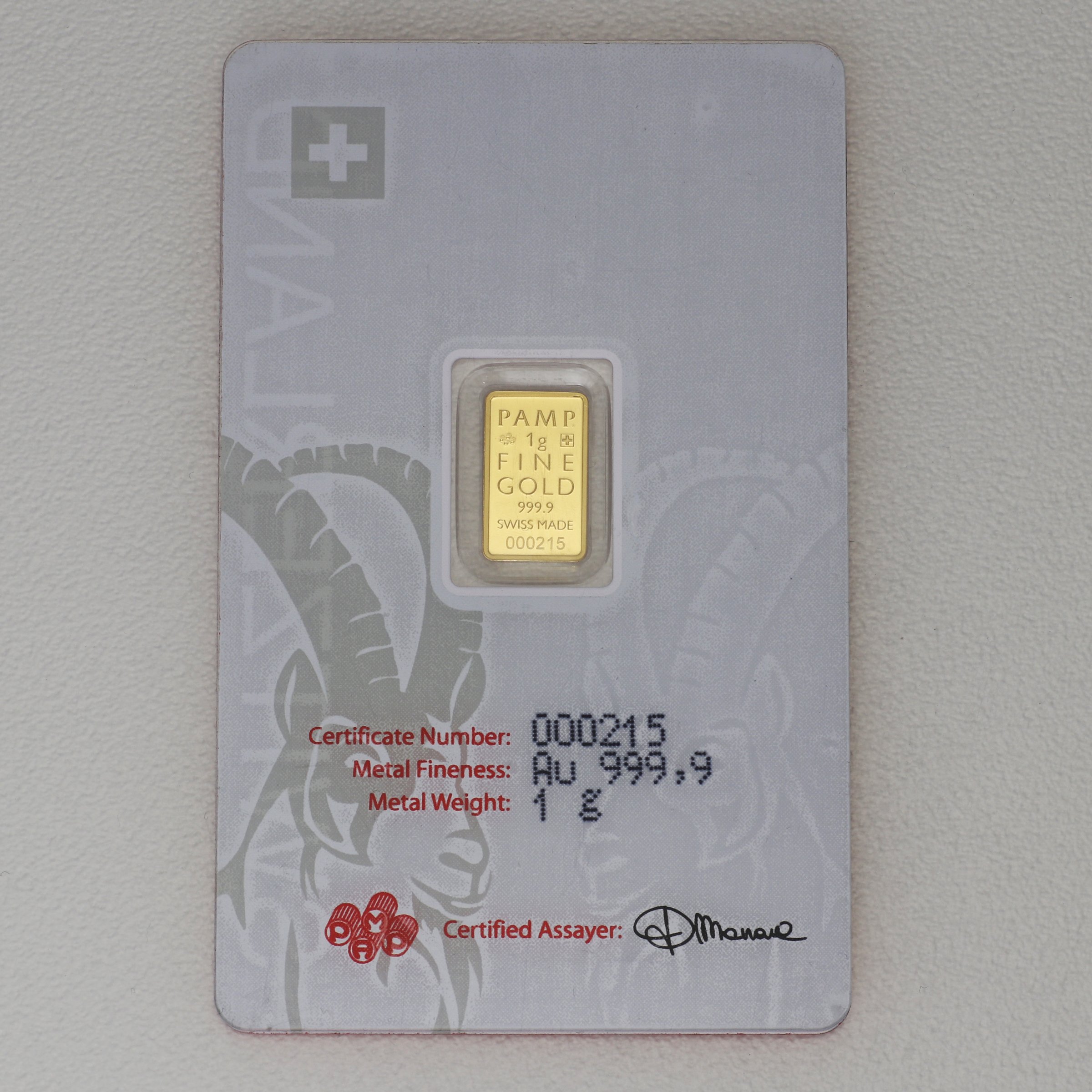 Goldbarren 1g PAMP "Switzerland - Capricorn" - Detailansicht 1