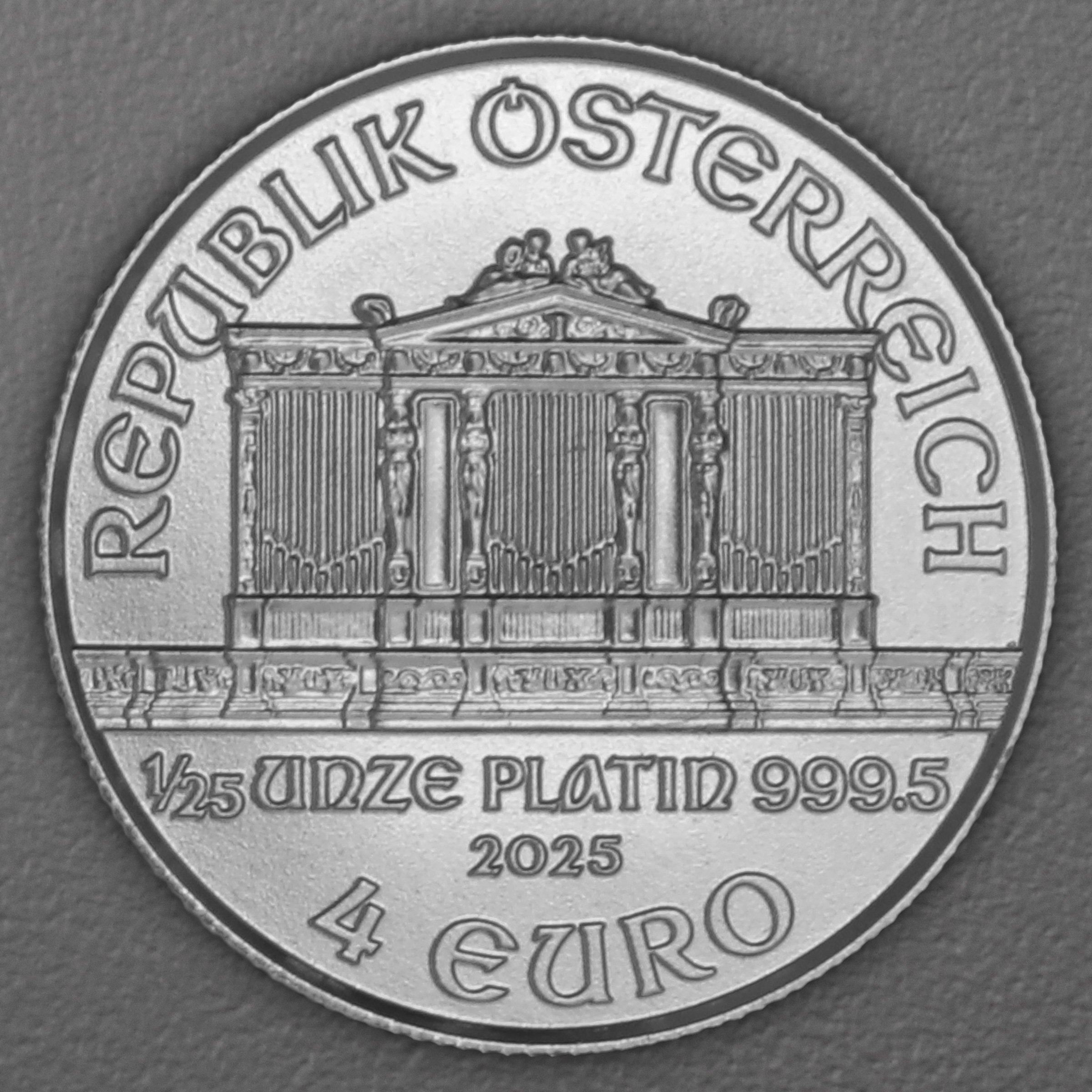 Platinmünze 1/25oz "Wiener Philharmoniker" aktueller Jahrgang 19% (Österreich) - Detailansicht 1