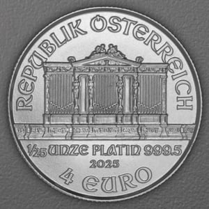 Platinmünze 1/25oz "Wiener Philharmoniker" aktueller Jahrgang 19% (Österreich) - Miniaturansicht 2