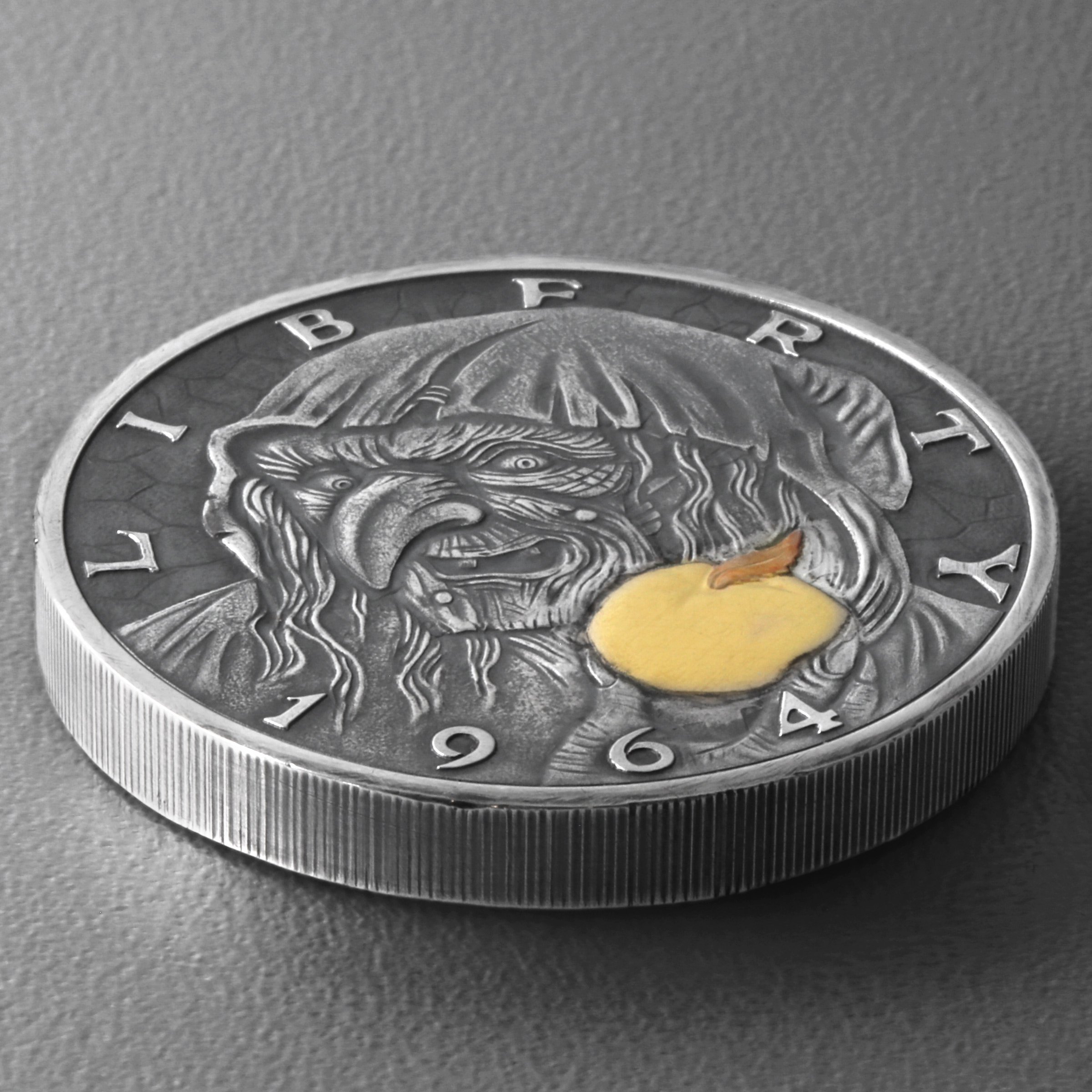 Silbermünze 2oz "The Witch" 1964 (UHR/koloriert) Roman Booteen Collection (USA) - Detailansicht 2