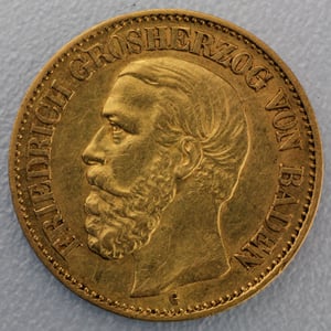 Goldmünze 10 Mark "Friedrich I." 1890-G J.188 (Baden) - Hauptansicht
