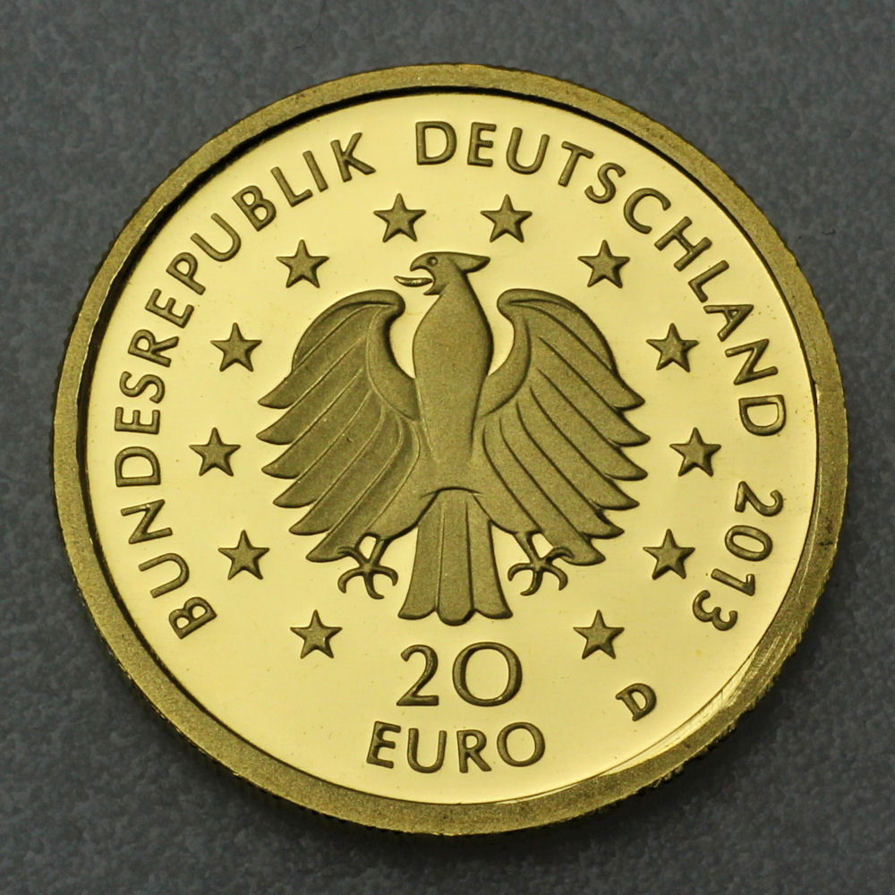 Goldmünze 20 Euro "Kiefer" 2013 Deutscher Wald (Deutschland) - Detailansicht 1