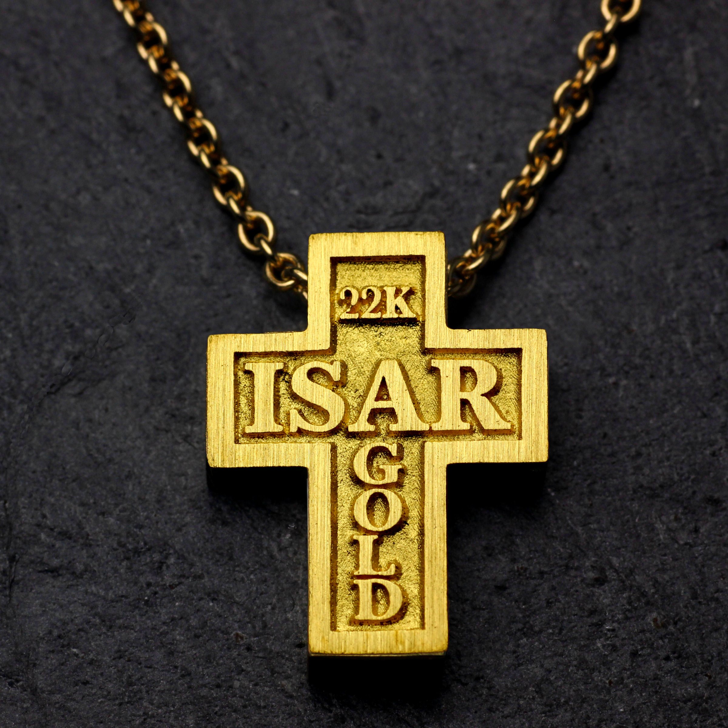 Goldanhänger "Kreuz aus Isargold" (Naturgold) - Detailansicht 2