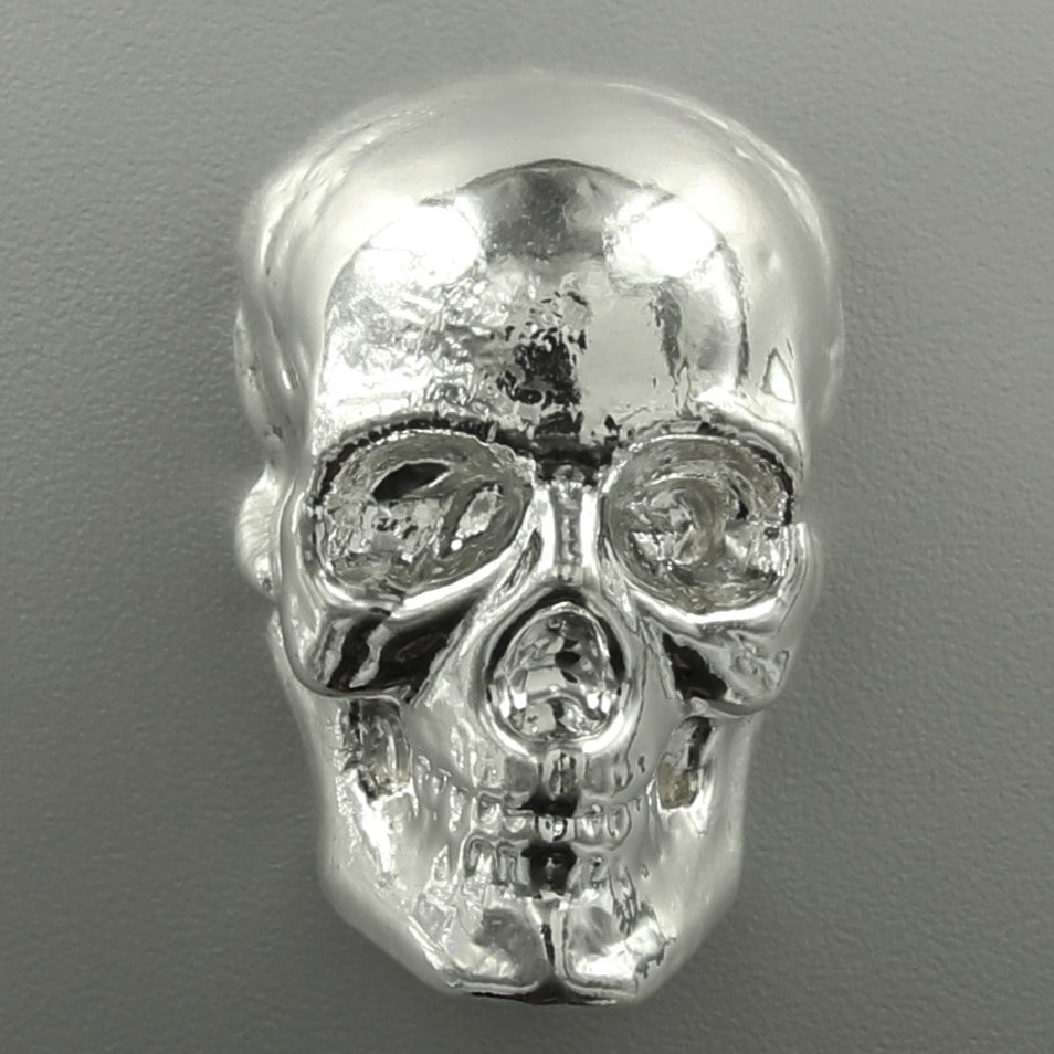 Silber 3-D Barren "Totenkopf" 500g, gegossen - Hauptansicht