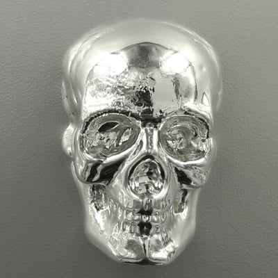 Silber 3-D Barren "Totenkopf" 500g, gegossen - Miniaturansicht 1