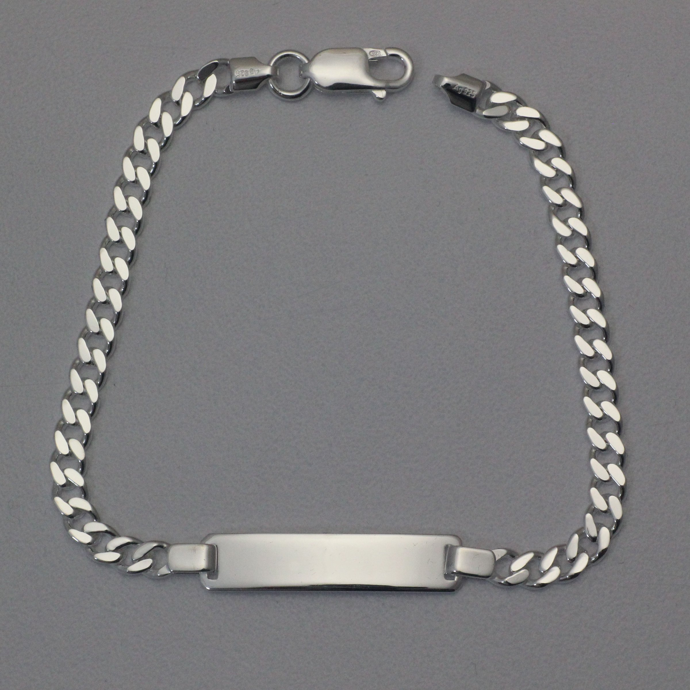 Silberarmband 925er/21 cm "Panzer-Form",gravierb. - Hauptansicht