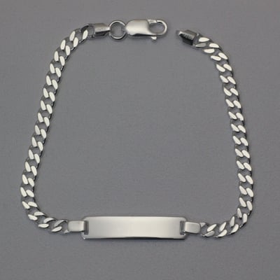Silberarmband 925er/21 cm "Panzer-Form",gravierb. - Miniaturansicht 1